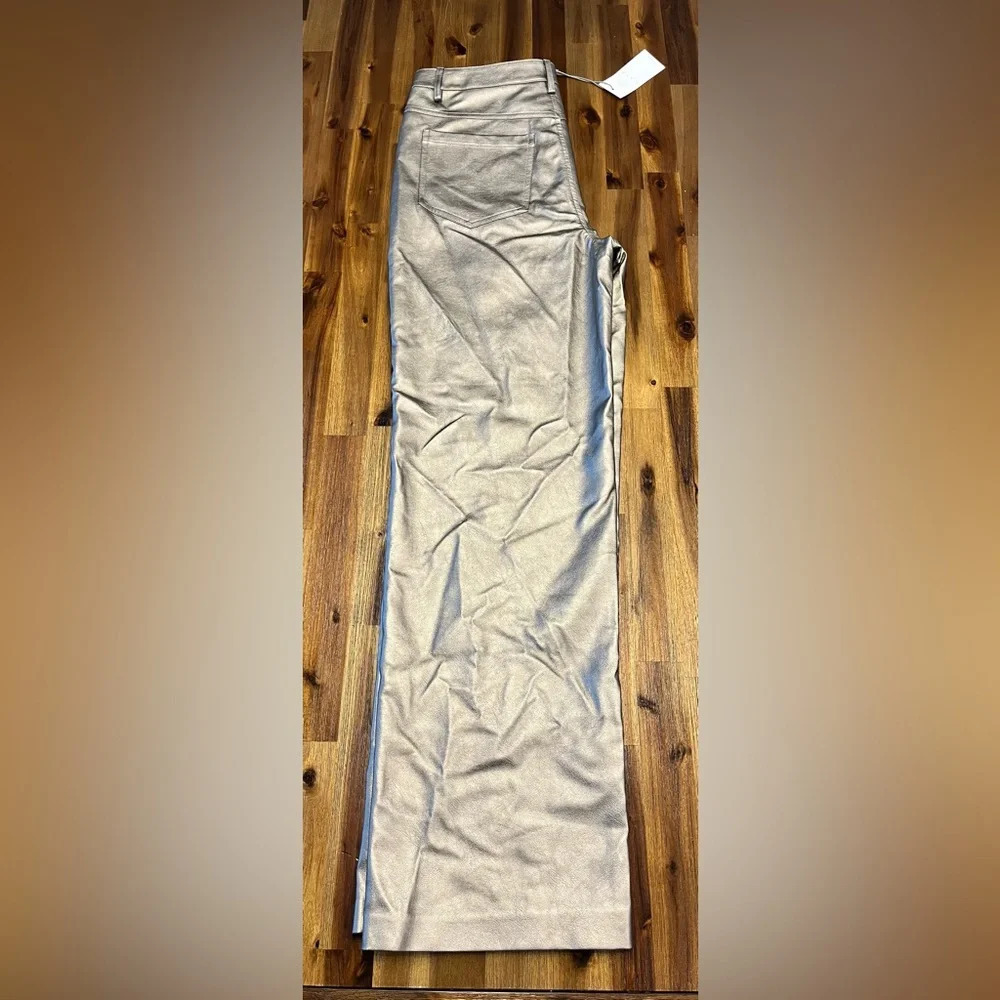 Wayf Luxury Metallic Bronze High Rise Vegan Leather Pants Size Medium